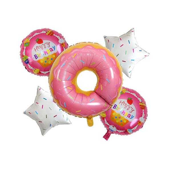 Donuts Theme Foil Balloons - Pack of 5 Balloons