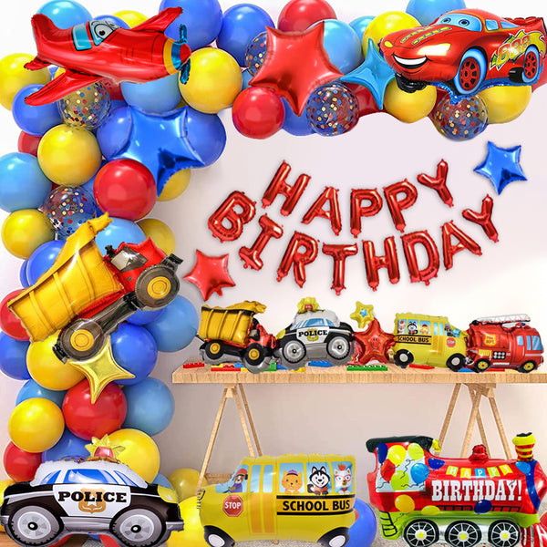 Motors Cars / Vehicles Theme Birthday Party Decorations Full Set of Balloons & Items