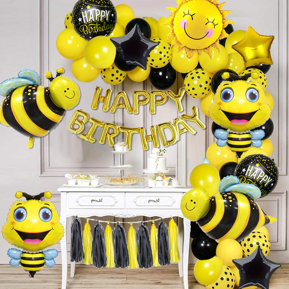 Bee Theme Birthday Party Decorations Full Set of Balloons &