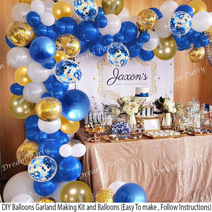 Blue & gold balloons Garland
