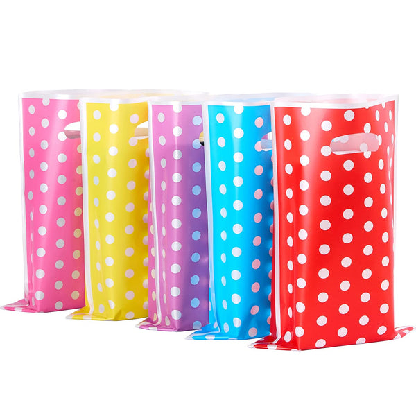 Polka dots Printed Plastic Goodies/Favor Bags - 10 Pcs