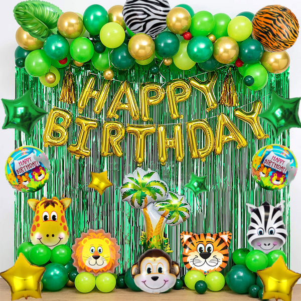 Animals / Jungle Theme Birthday Party Decorations Full Set of Balloons &amp; Items