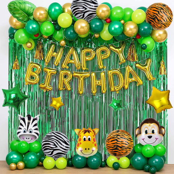 Animals / Jungle Theme Birthday Party Decorations Full Set of Balloons &amp; Items