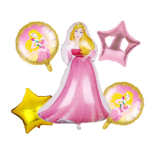 Aurora Princess Theme Foil Balloons - Pack of 5 Balloons
