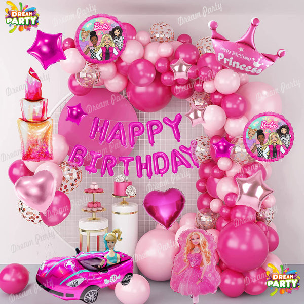 Barbie Theme Birthday Party Decorations Full Set of Balloons & Items