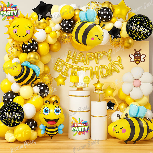 Bee Theme Birthday Party Decorations Full Set of Balloons &amp; Items
