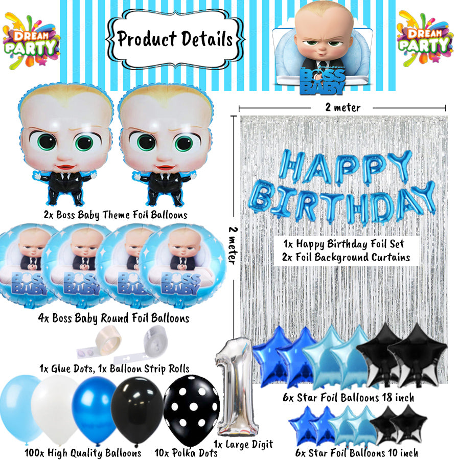 Boss Baby Theme Birthday Party Decorations Full Set of Balloons ...