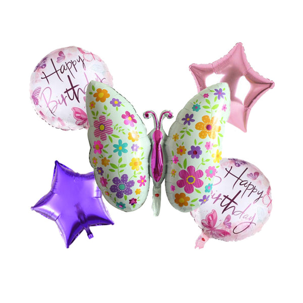Butterfly Theme Foil Balloons - Pack of 5 Balloons