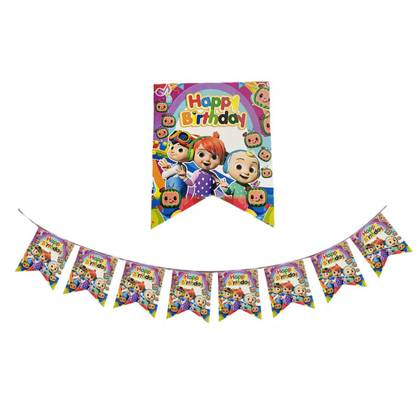 Cartoon Theme Characters Party Bunting Flags Banner - 8 Flags