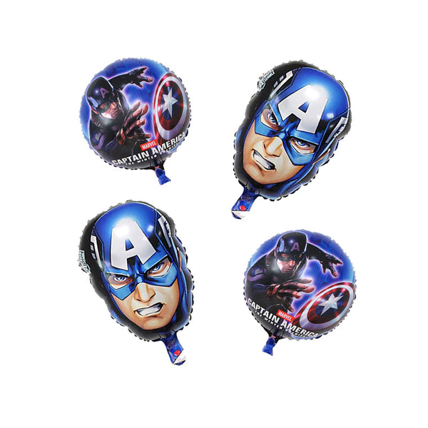Captain America Theme Foil Balloons - Pack of 4 Balloons