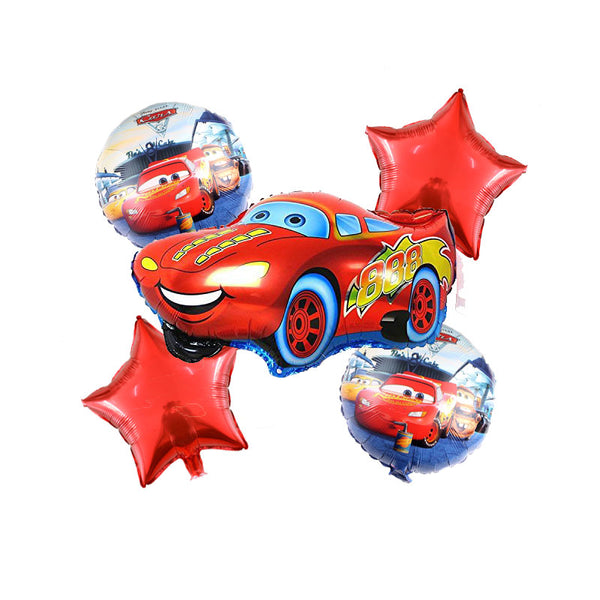 Cars Lightning McQueen Theme Foil Balloons - Pack of 5 Balloons