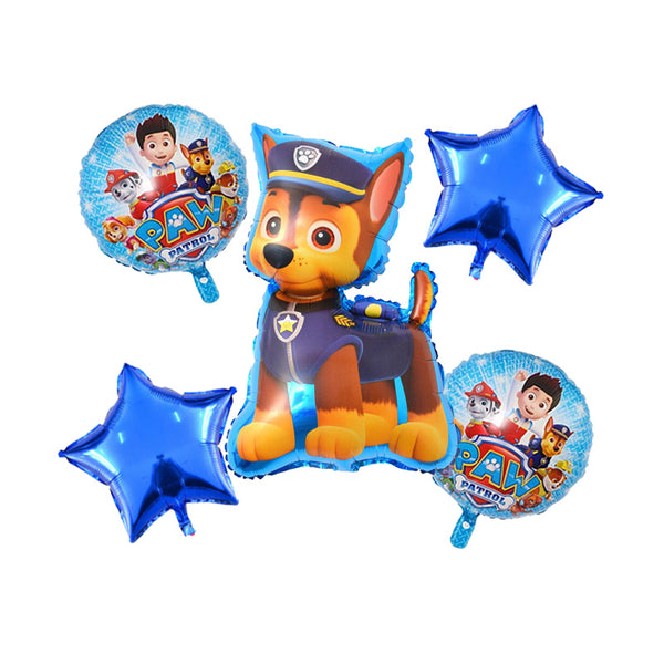 Paw Patrol Theme Foil Balloons - Pack of 5 Balloons