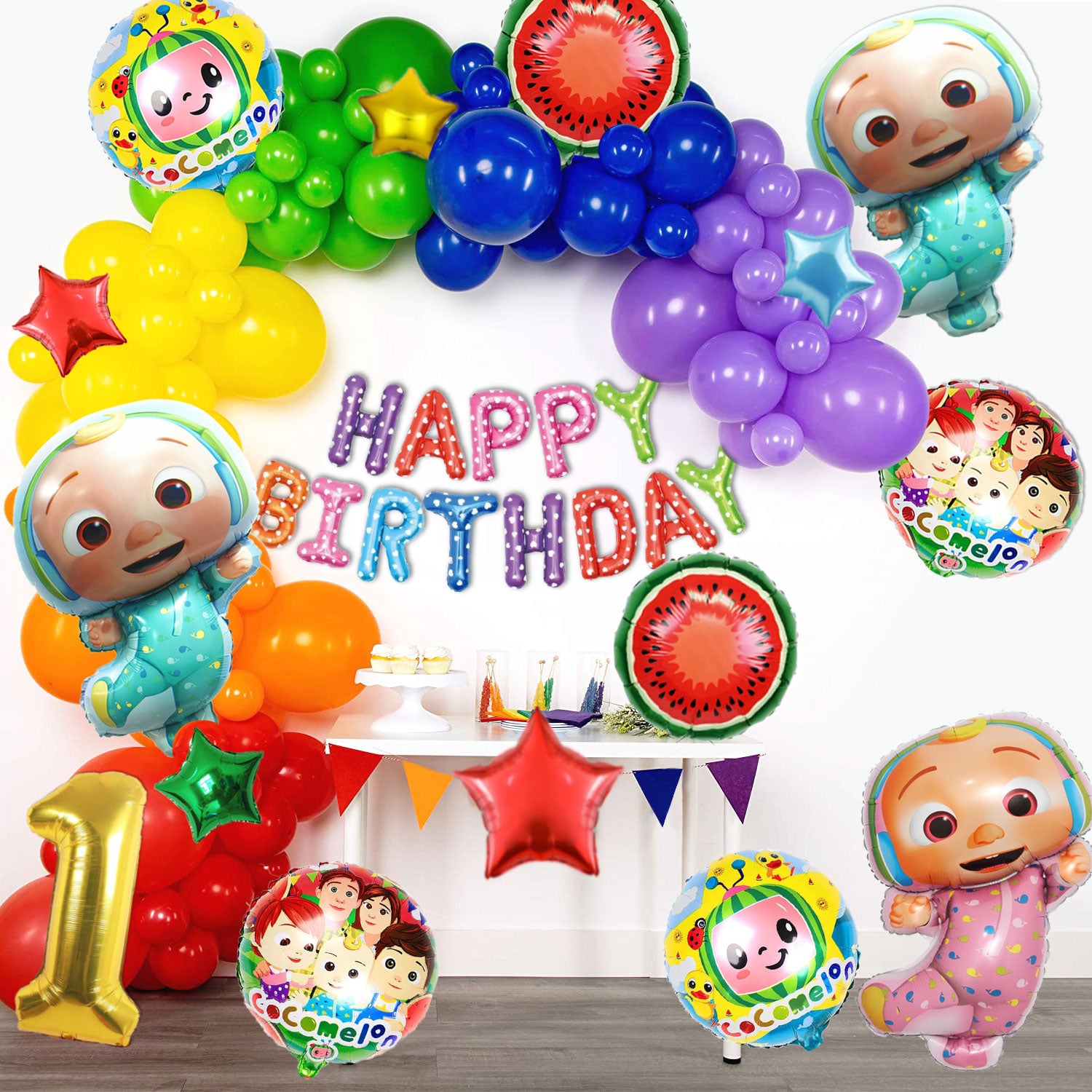 Cocomelon Theme Birthday Party Decorations Full Set of Balloons ...