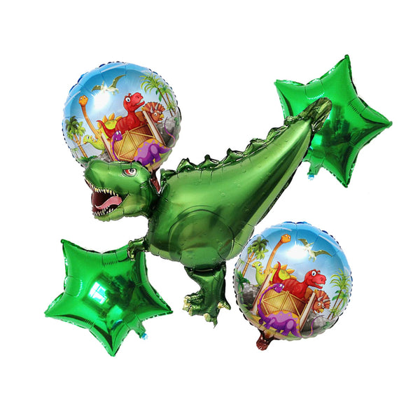 Dinosaur Theme Foil Balloons - Pack of 5 Balloons