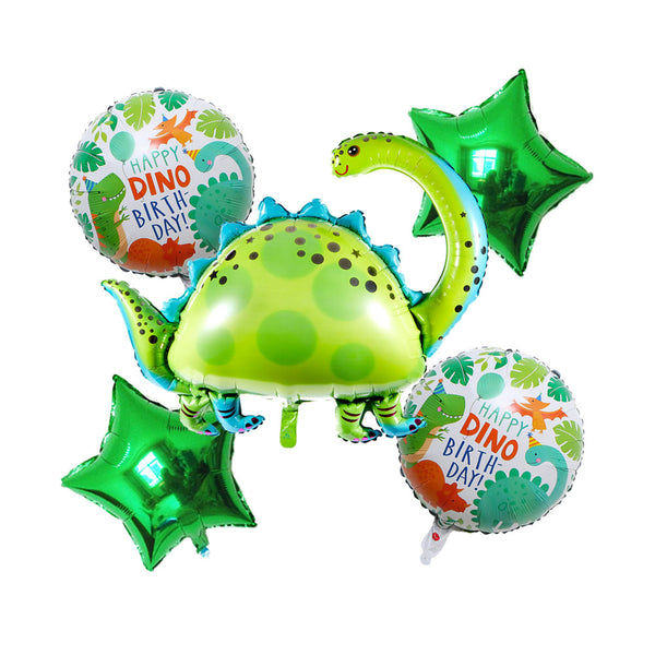 Dinosaur Theme Foil Balloons - Pack of 5 Balloons