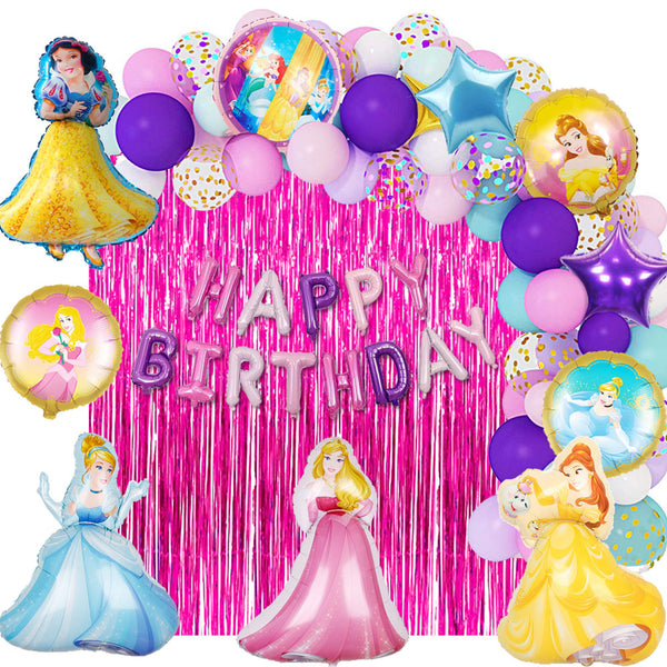 Disney Princesses Theme Birthday Party Decorations Full Set of Balloons &amp; Items