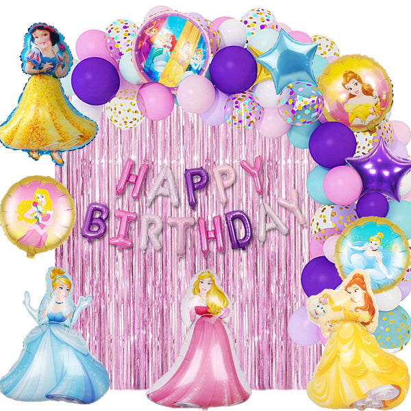 Disney Princesses Theme Birthday Party Decorations Full Set of Balloons &amp; Items