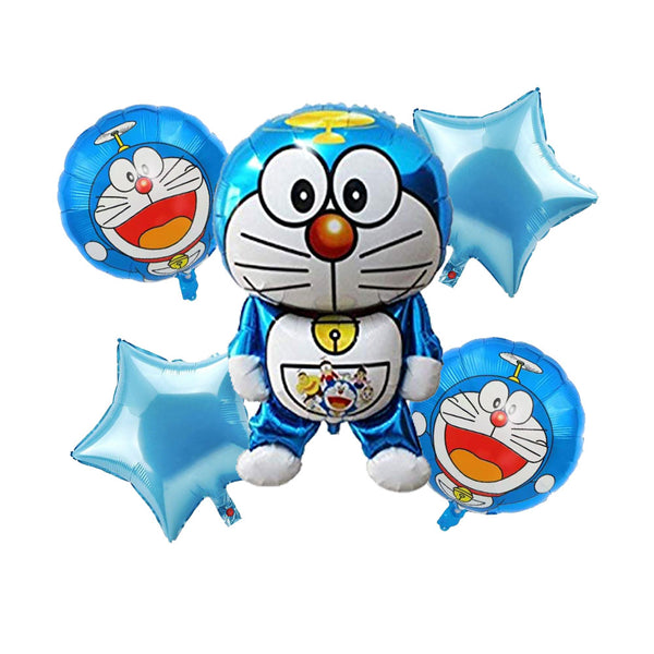 Doraemon Theme Foil Balloons - Pack of 5 Balloons