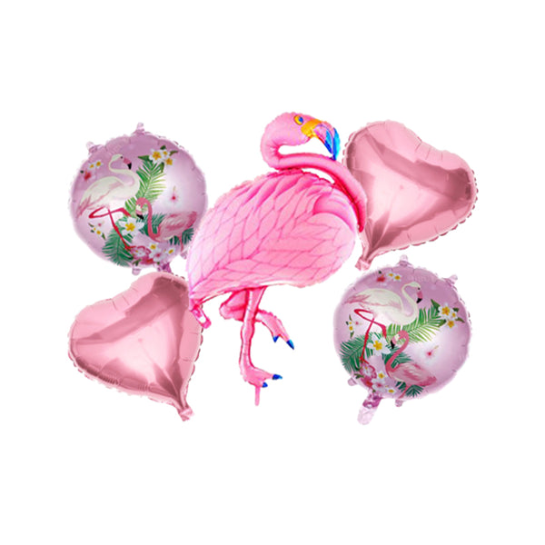 Flamingo Theme Foil Balloons - Pack of 5 Balloons