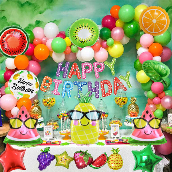 Fruits Theme Birthday Party Decorations Full Set of Balloons &amp; Items