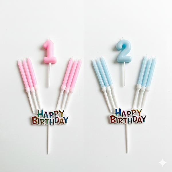 Happy Birthday Pastel Number Birthday Cake Candles
