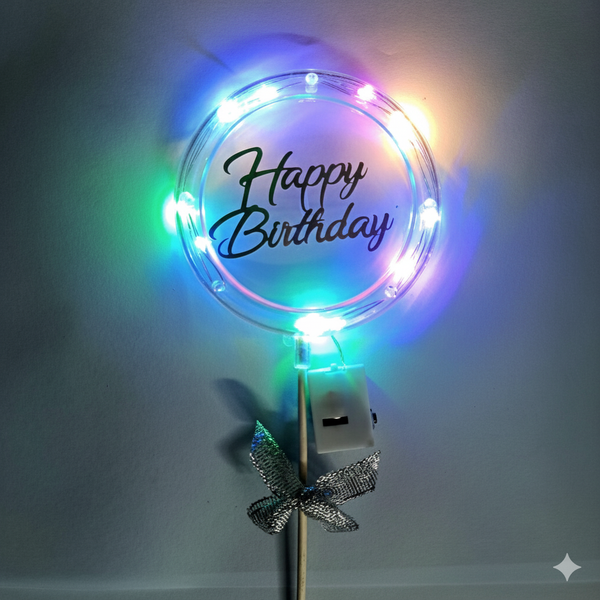 Multi LED Happy Birthday Cake Topper