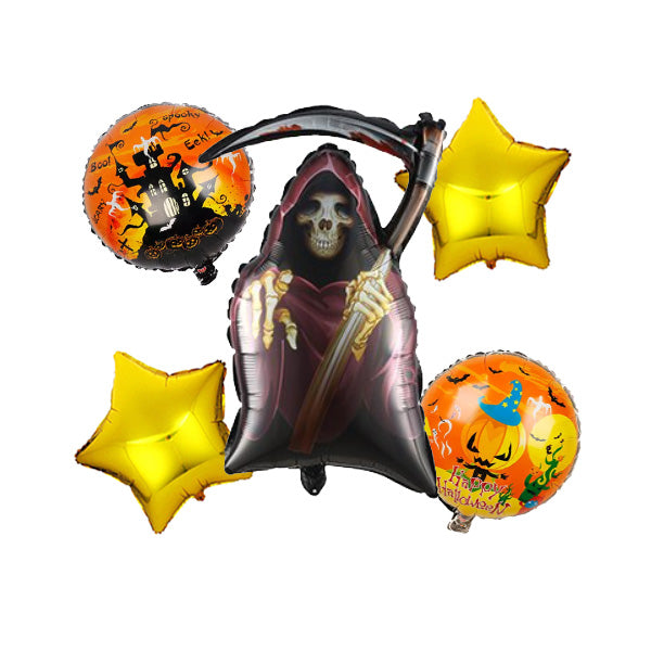 Halloween Theme Foil Balloons - Pack of 5 Balloons