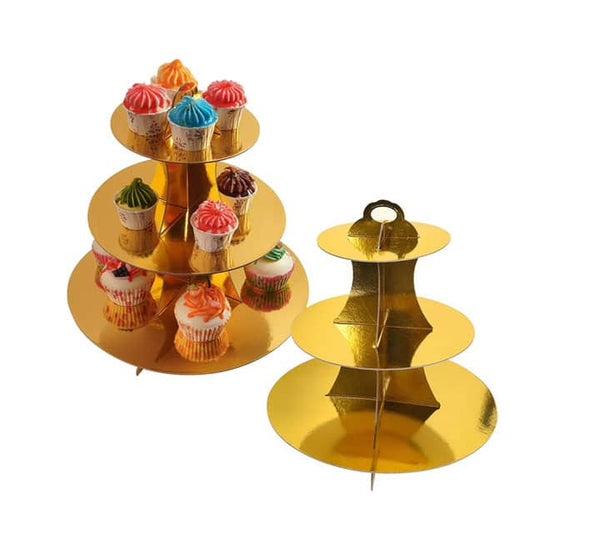 3 Tier Round Cardboard Cup Cake Stand