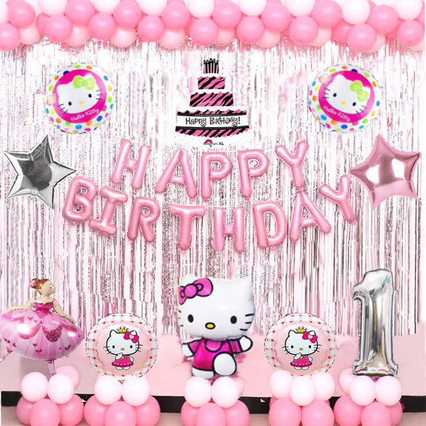 Hello Kitty Theme Birthday Party Decorations Full Set of Balloons &amp; Items