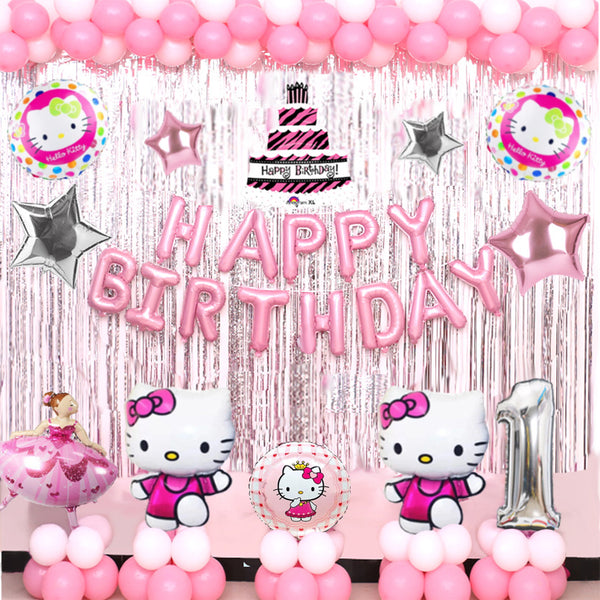 Hello Kitty Theme Birthday Party Decorations Full Set of Balloons &amp; Items