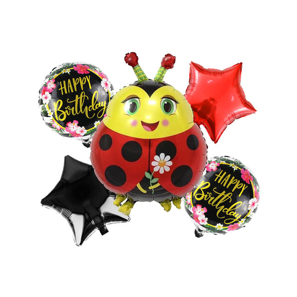 Miraculous Ladybug Theme Foil Balloons - Pack of 5 Balloons