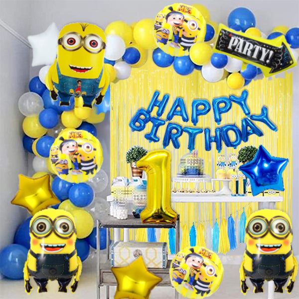 Minions Theme Birthday Party Decorations Full Set of Balloons &amp; Items