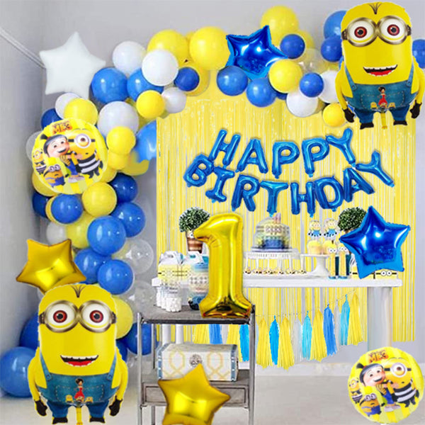 Minions Theme Birthday Party Decorations Full Set of Balloons &amp; Items