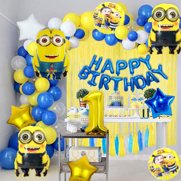 Minions Theme Birthday Party Decorations Full Set of Balloons &amp; Items