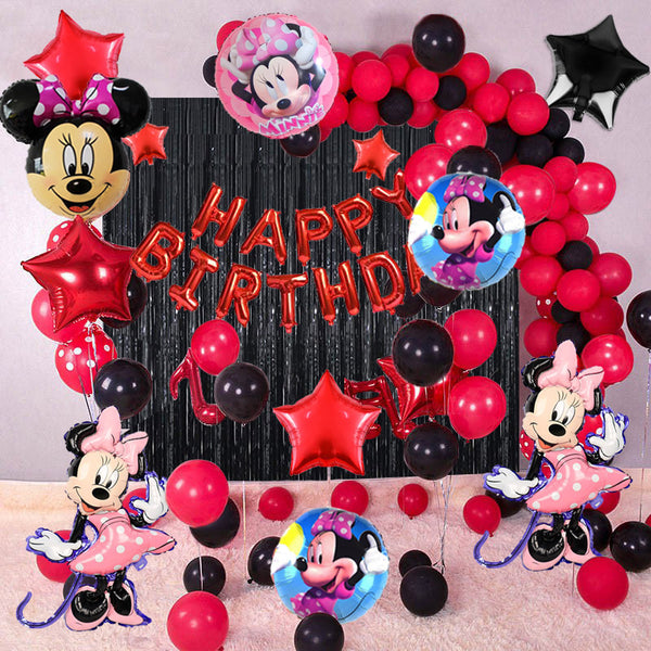 Minnie Mouse Theme Birthday Party Decorations Full Set of Balloons & Items