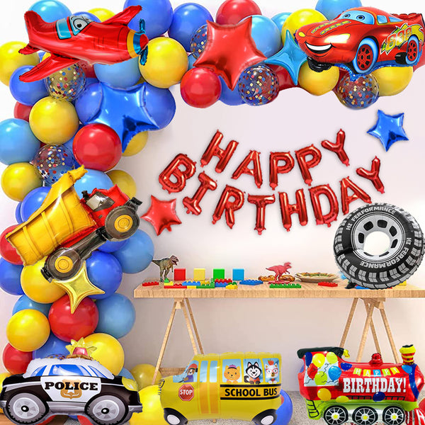 Motors Cars / Vehicles Theme Birthday Party Decorations Full Set of Balloons & Items