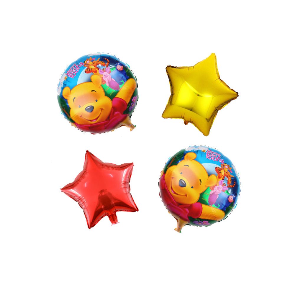 Winnie The Pooh Theme Foil Balloons - Pack of 4 Balloons – dreamparty.pk