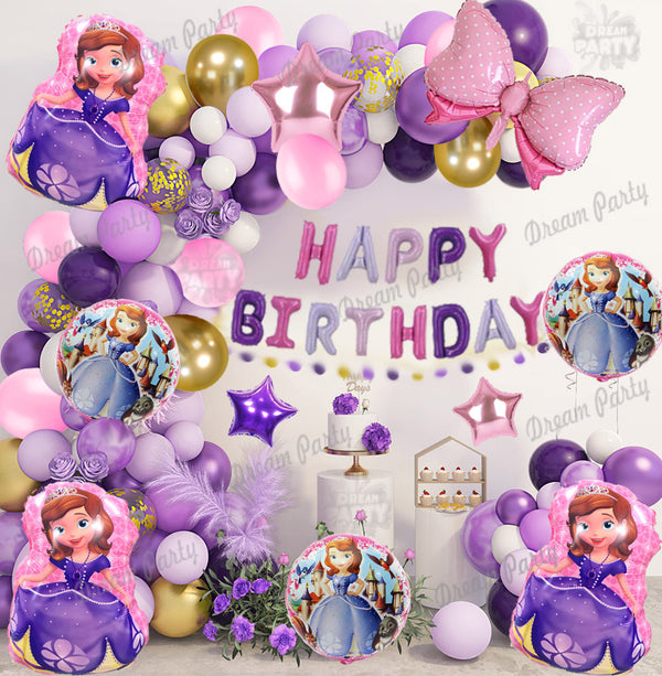 Sofia Princess Birthday Theme Foil Balloons Set