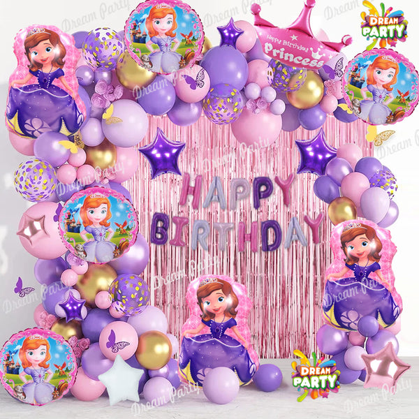 Sofia Princess Birthday Theme Foil Balloons Set