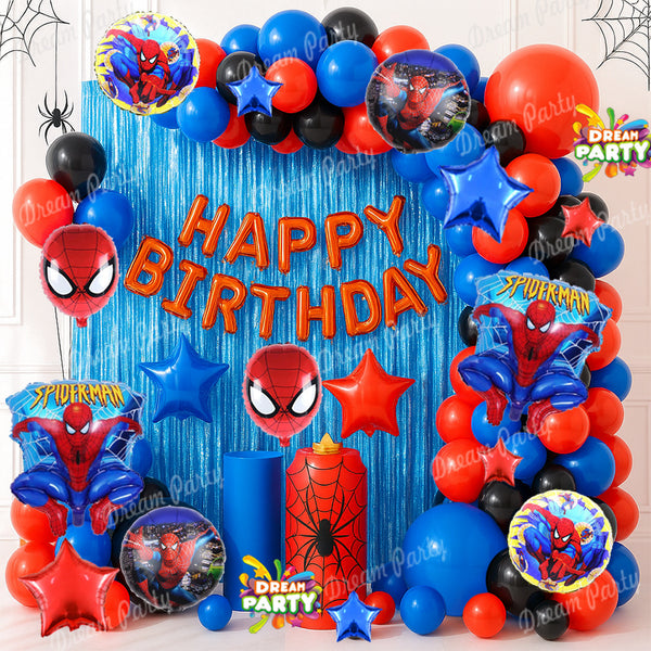 Spider Man Theme Birthday Party Decorations Full Set of Balloons &amp; Items