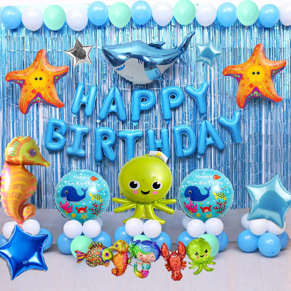 Under the Sea Theme Birthday Party Decorations Full Set of Balloons &a ...