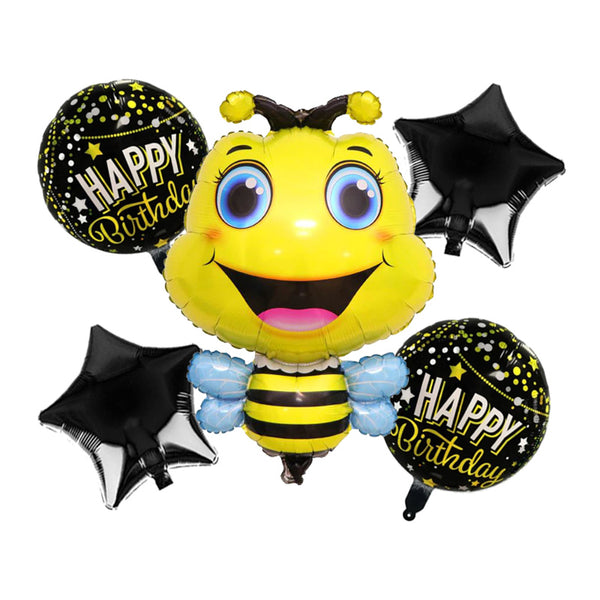 Honey Bee Theme Foil Balloons - Pack of 5 Balloons