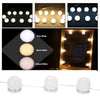 10 LED Vanity Makeup Mirror Blubs / Lights, 3 Color Lighting Modes - USB Operated