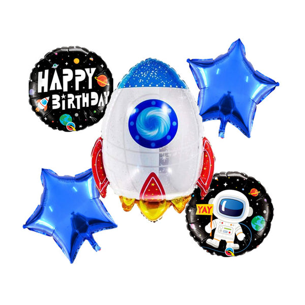 Space Theme Foil Balloons - Pack of 5 Balloons