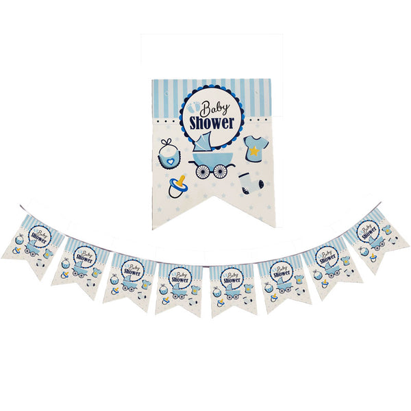 Baby Shower Party Bunting Flags Banner - 8 Flags