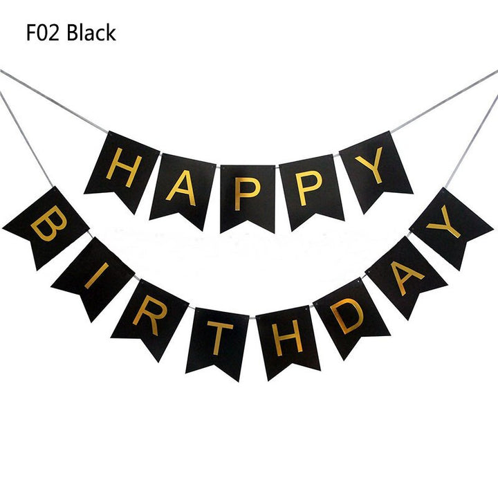Black Birthday Card Banner