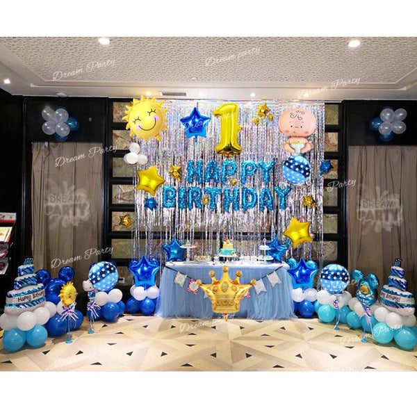 Birthday Decorations Foil Set Blue