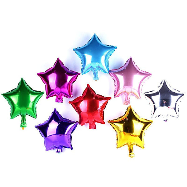 Star Foil Balloons 10" Inch - 2 Pcs Pack - Single Color