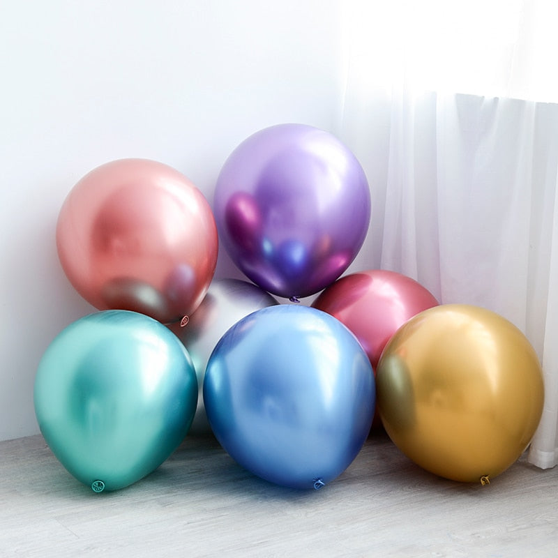 Chrome, Metallic, Shiny Latex Balloons 24