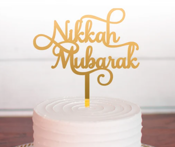 Nikkah Mubarak / Qabool Hai / Happy Engagement Cake Topper